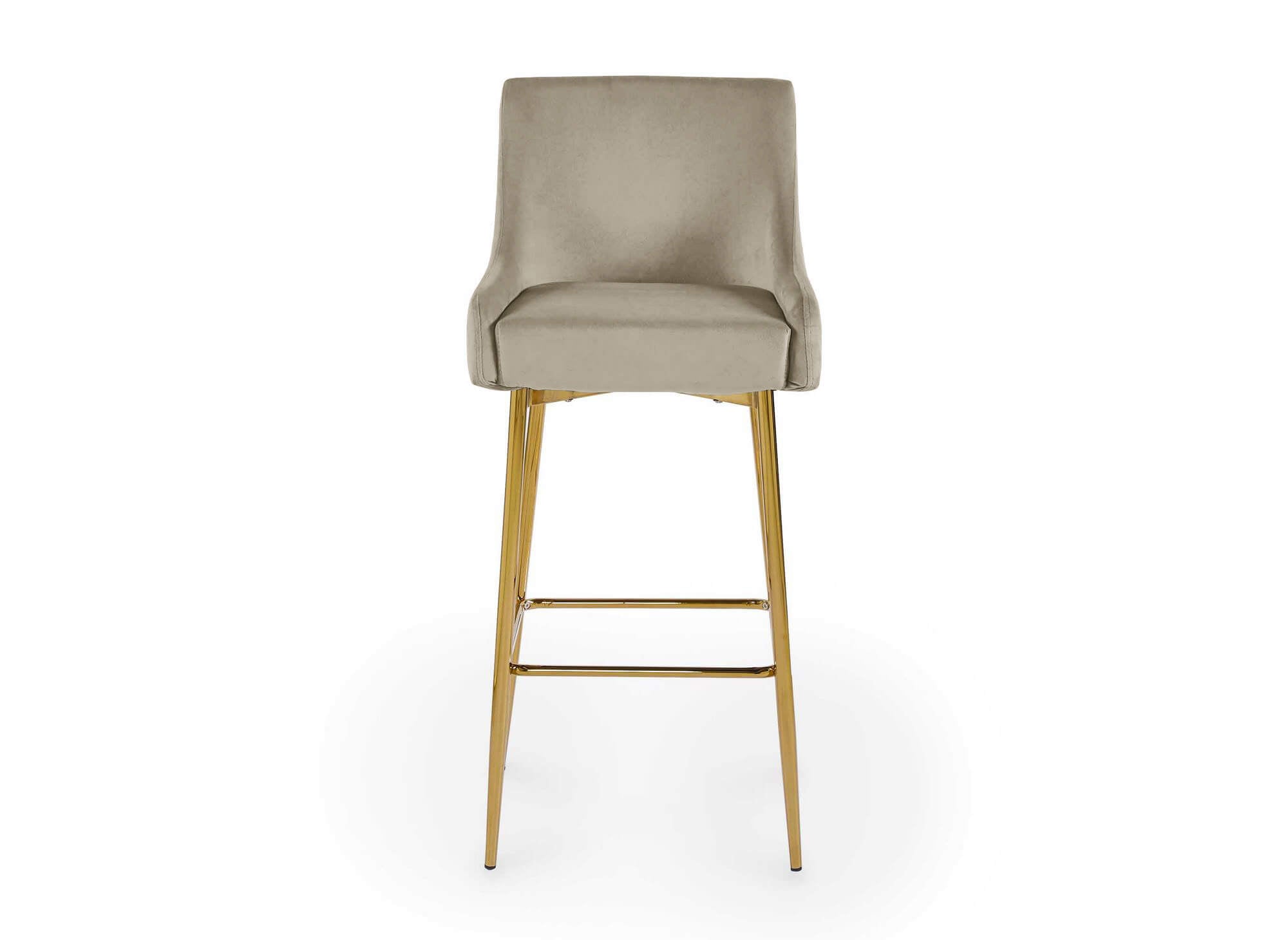 Tabouret de bar design en velours beige LALYA