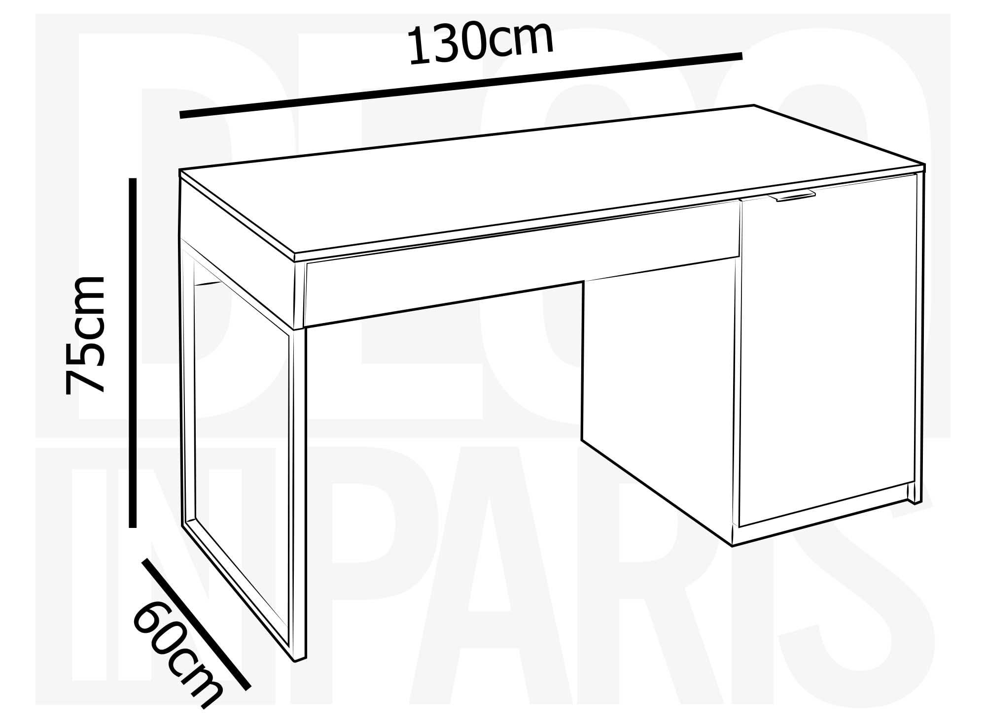 Bureau avec rangement en bois et métal BLAISE