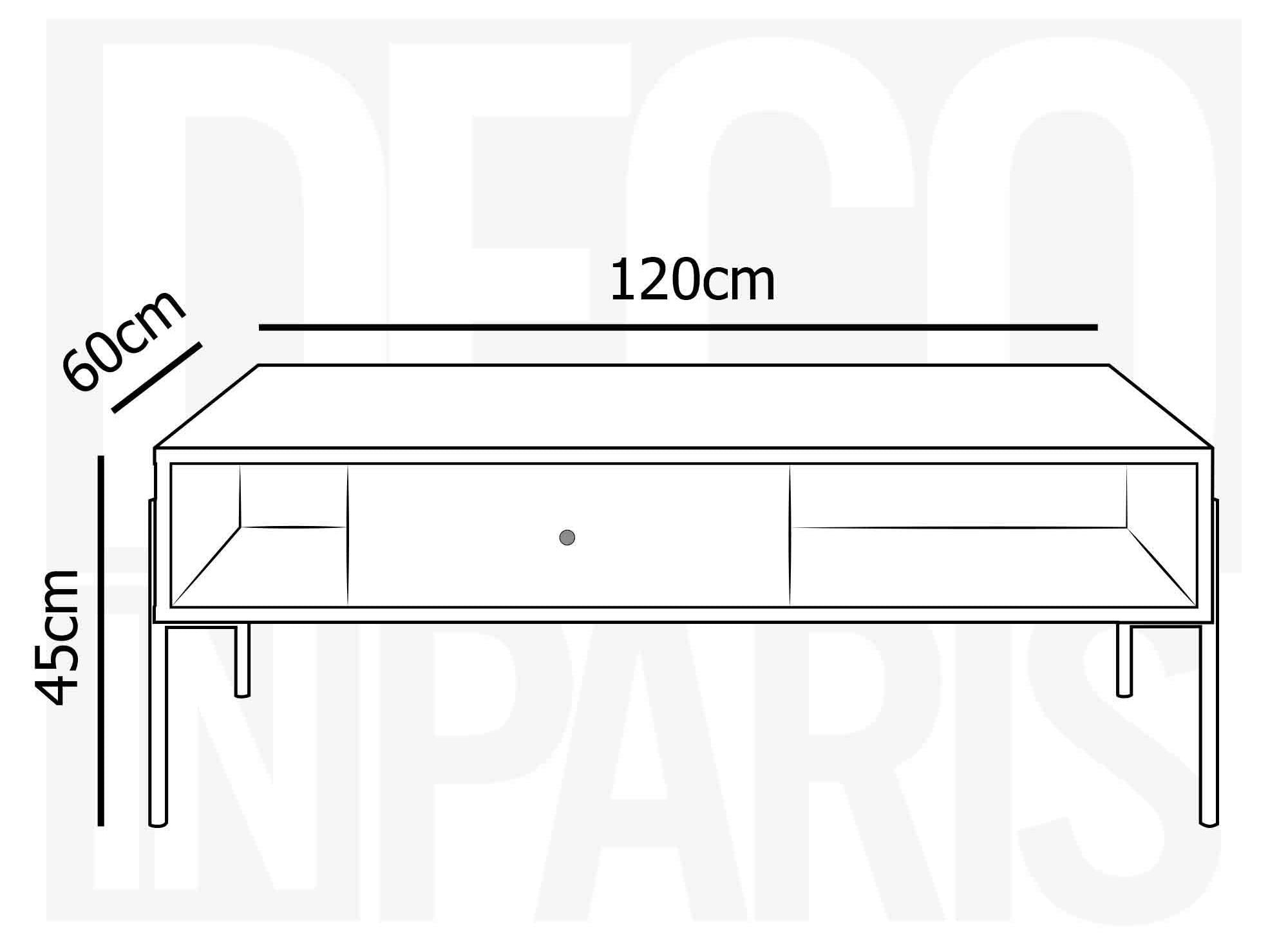 Table basse avec rangement en bois clair et métal noir SOHANE