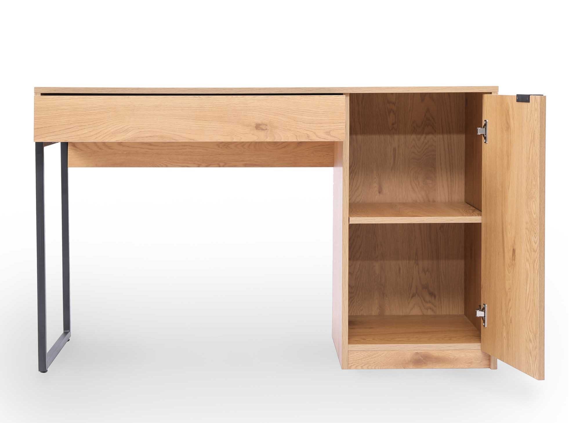 Bureau avec rangement en bois et métal BLAISE