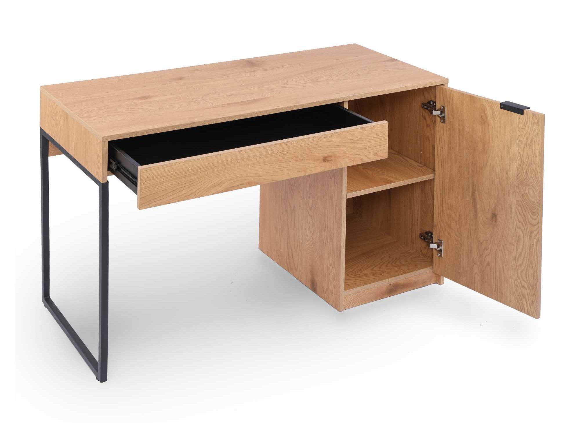 Bureau avec rangement en bois et métal BLAISE