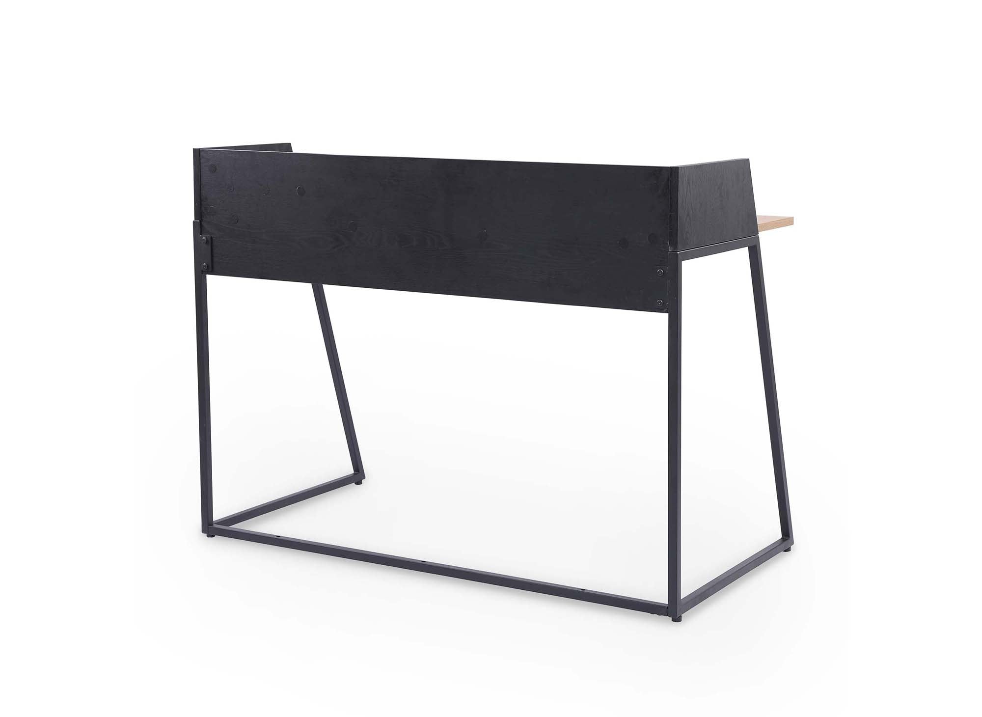 Bureau compact design industriel en bois et métal ARMELLE