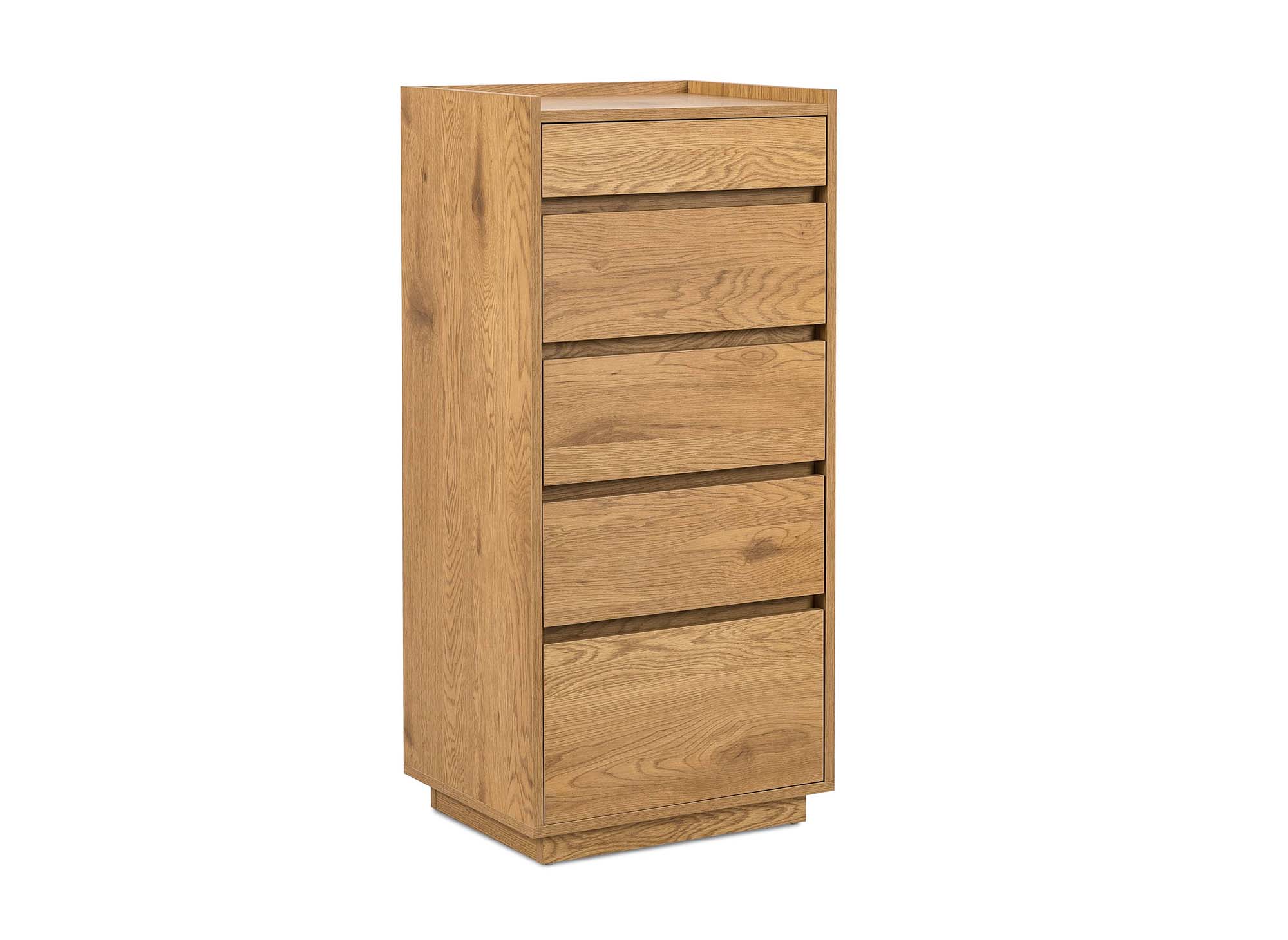 Commode 5 tiroirs en bois couleur chêne SACHA