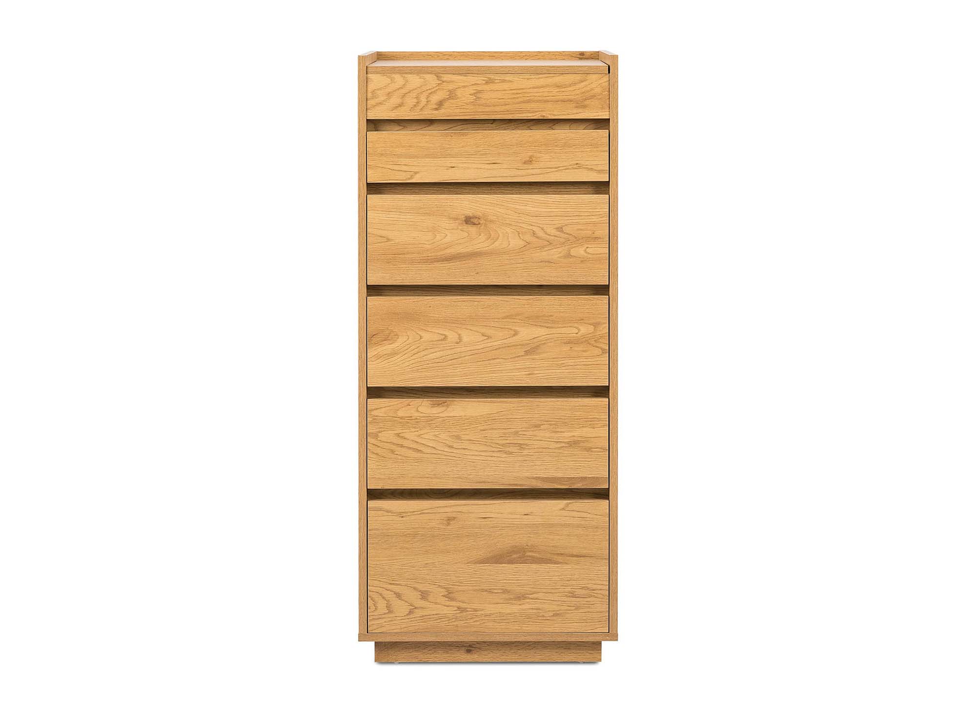 Commode 5 tiroirs avec coiffeuse en bois couleur chêne SACHA