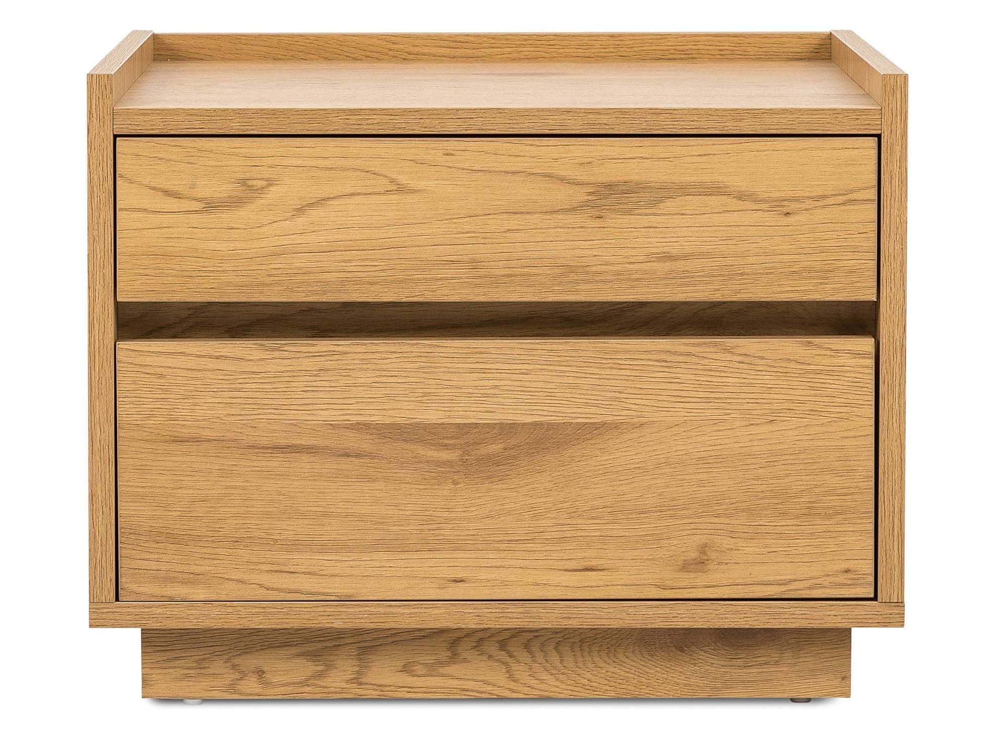 Table de chevet 2 tiroirs en bois couleur chêne SACHA