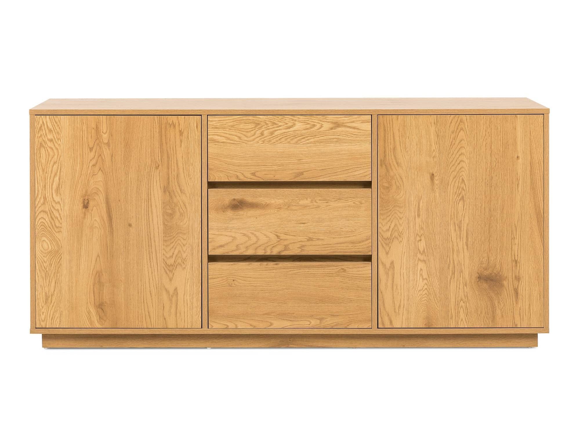 Buffet enfilade 3 tiroirs 2 portes en bois couleur chêne SACHA