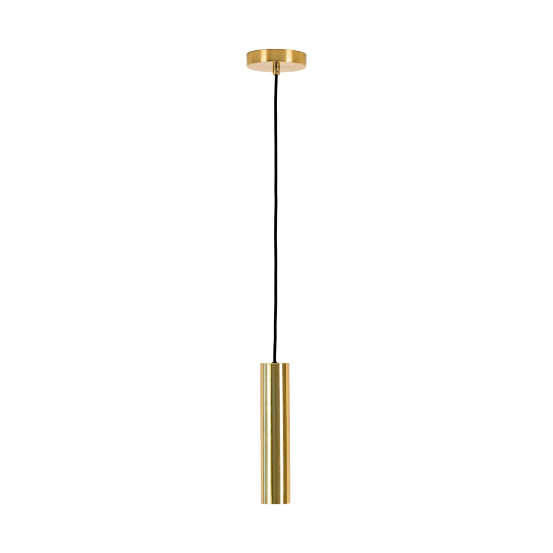 Suspension design avec tube doré et fil en tissu noir - GU10/5W LED - IP 20