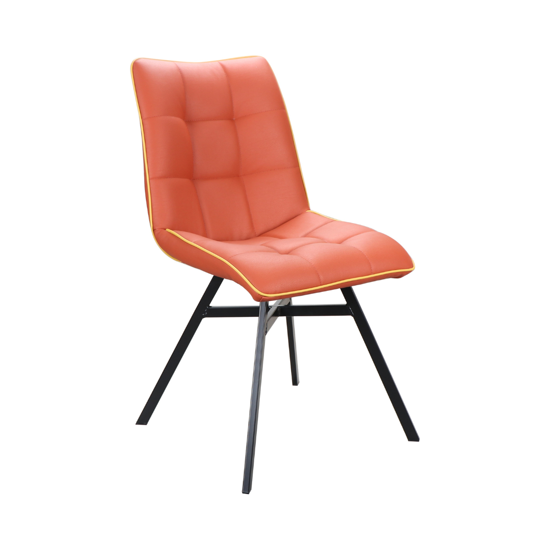 Chaise orange surpiqûres jaunes PUNTA