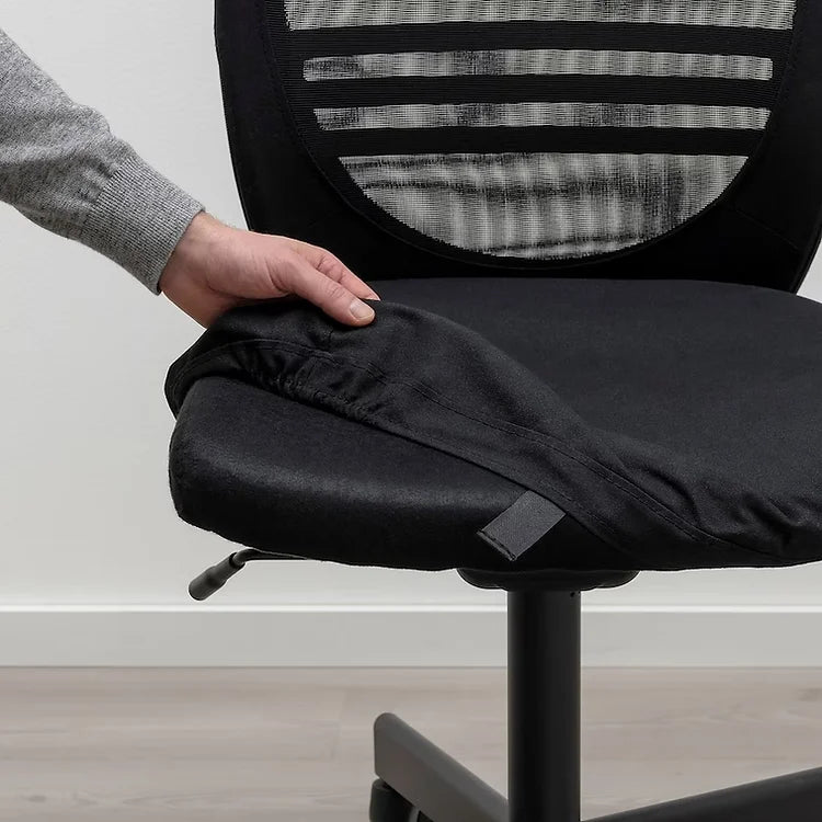 Fauteuil de bureau ergonomique en tissu noir et maille