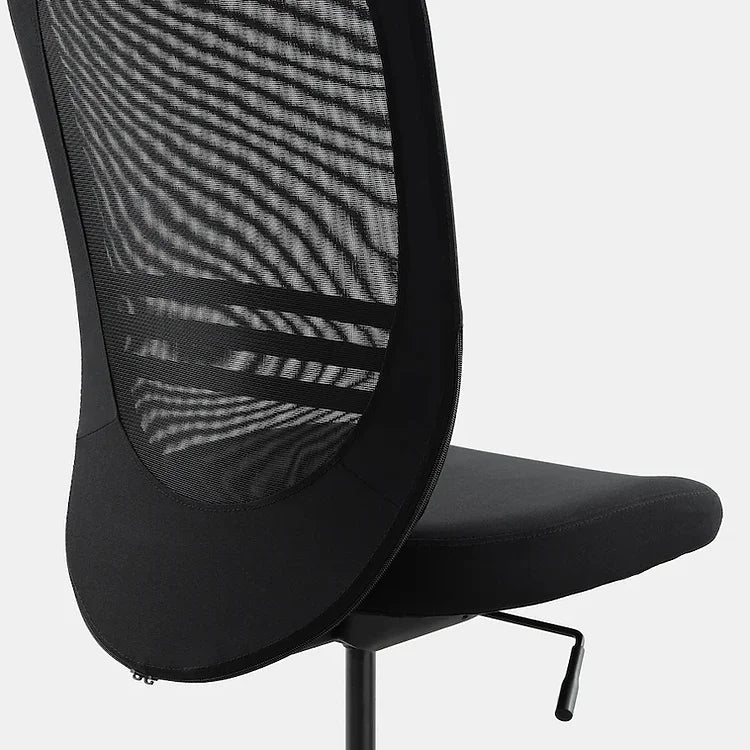 Fauteuil de bureau ergonomique en tissu noir et maille