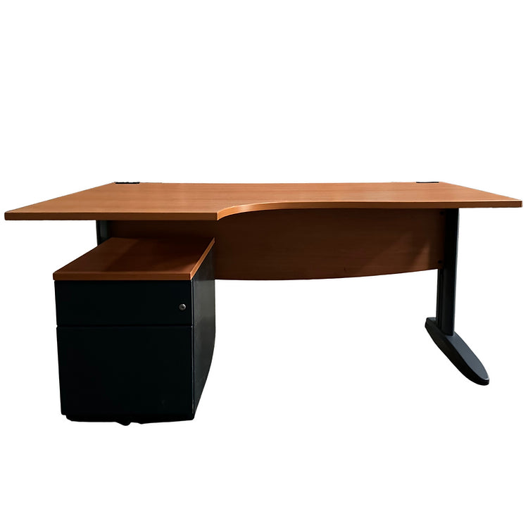 Ensemble bureau d'angle avec caisson