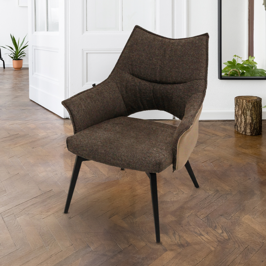 Chaise avec accoudoirs marron LASER