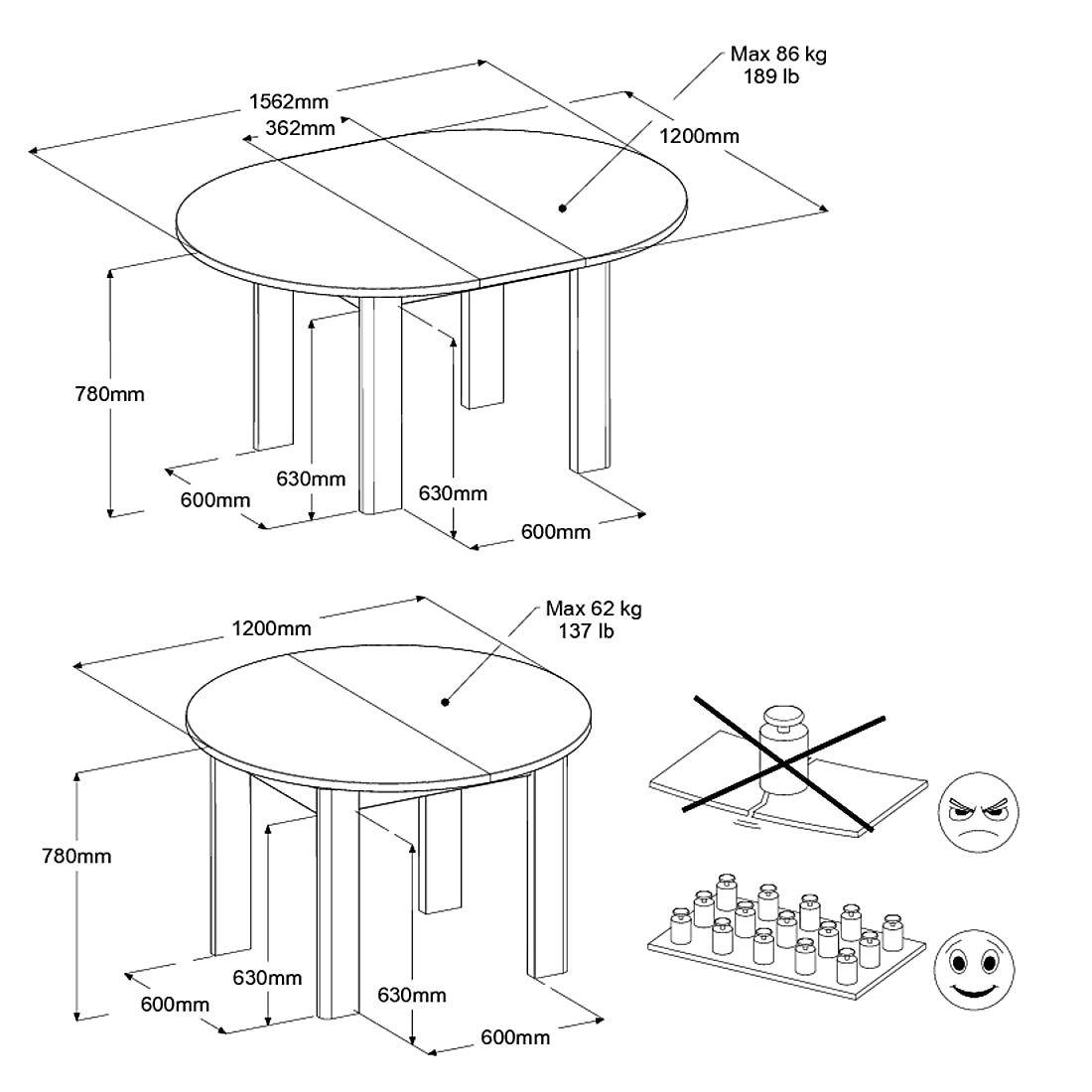 Table extensible MICHIGAN