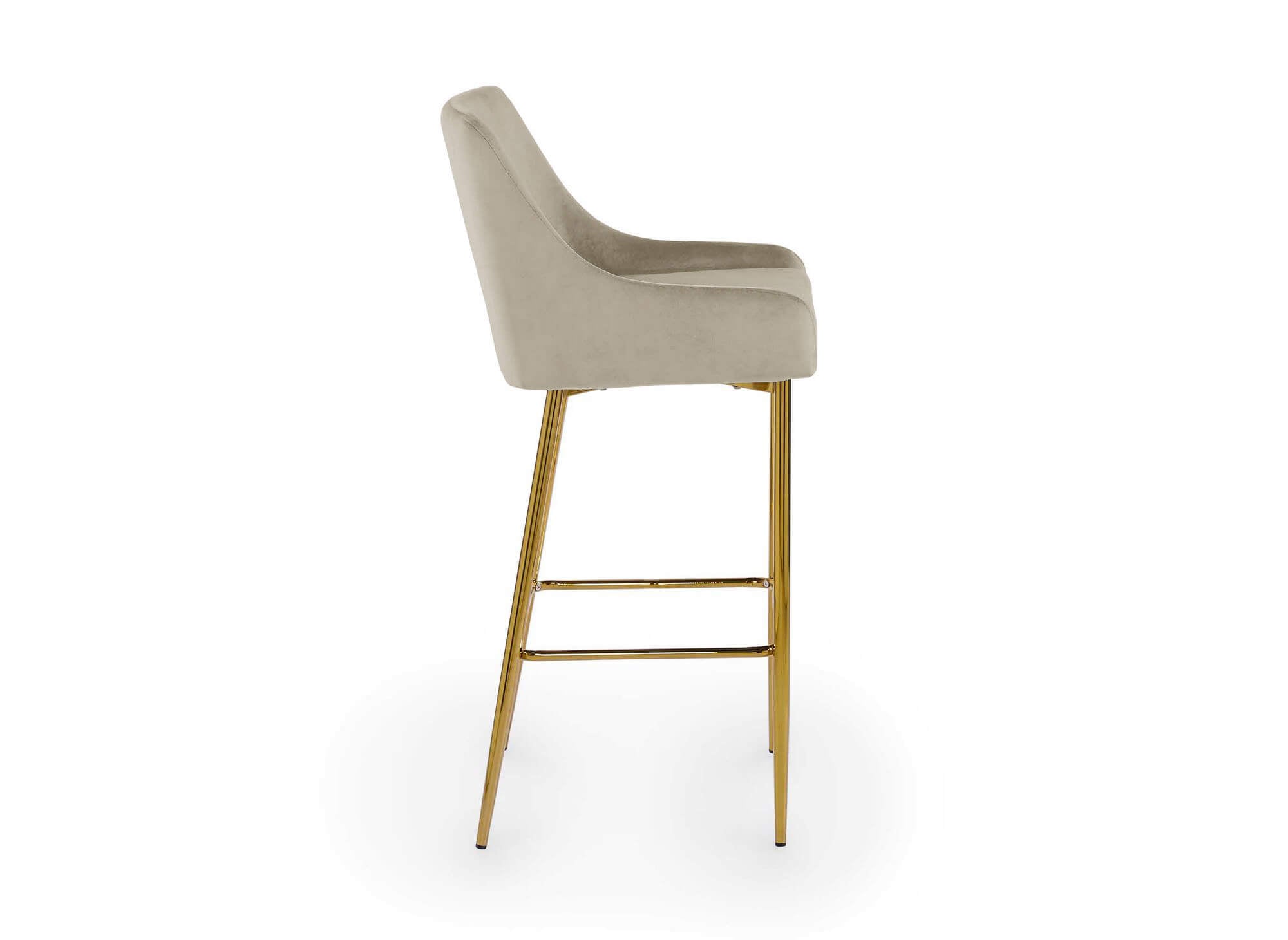 Tabouret de bar design en velours beige LALYA