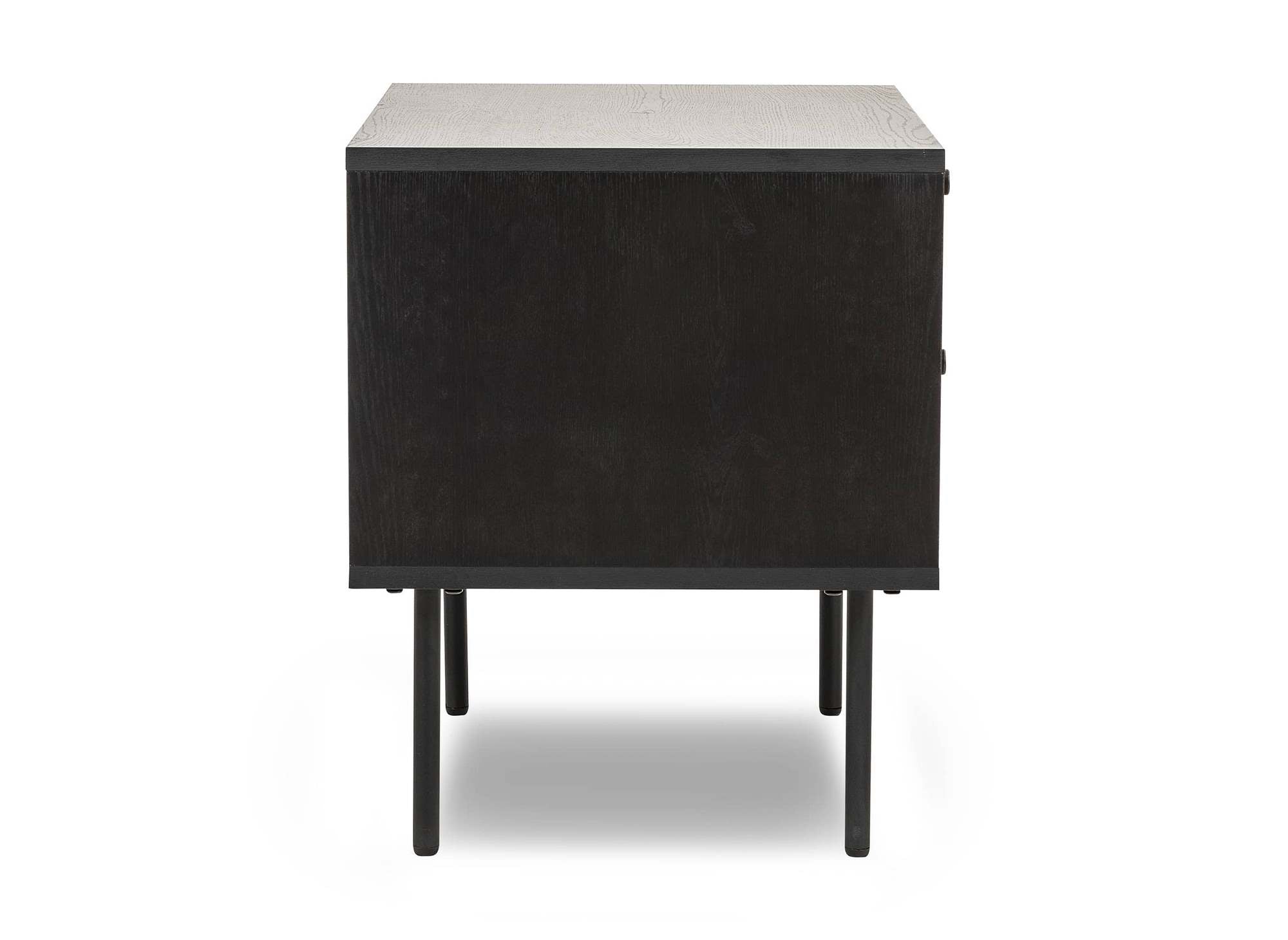 Table de chevet 2 tiroirs en bois et métal noir DARYL