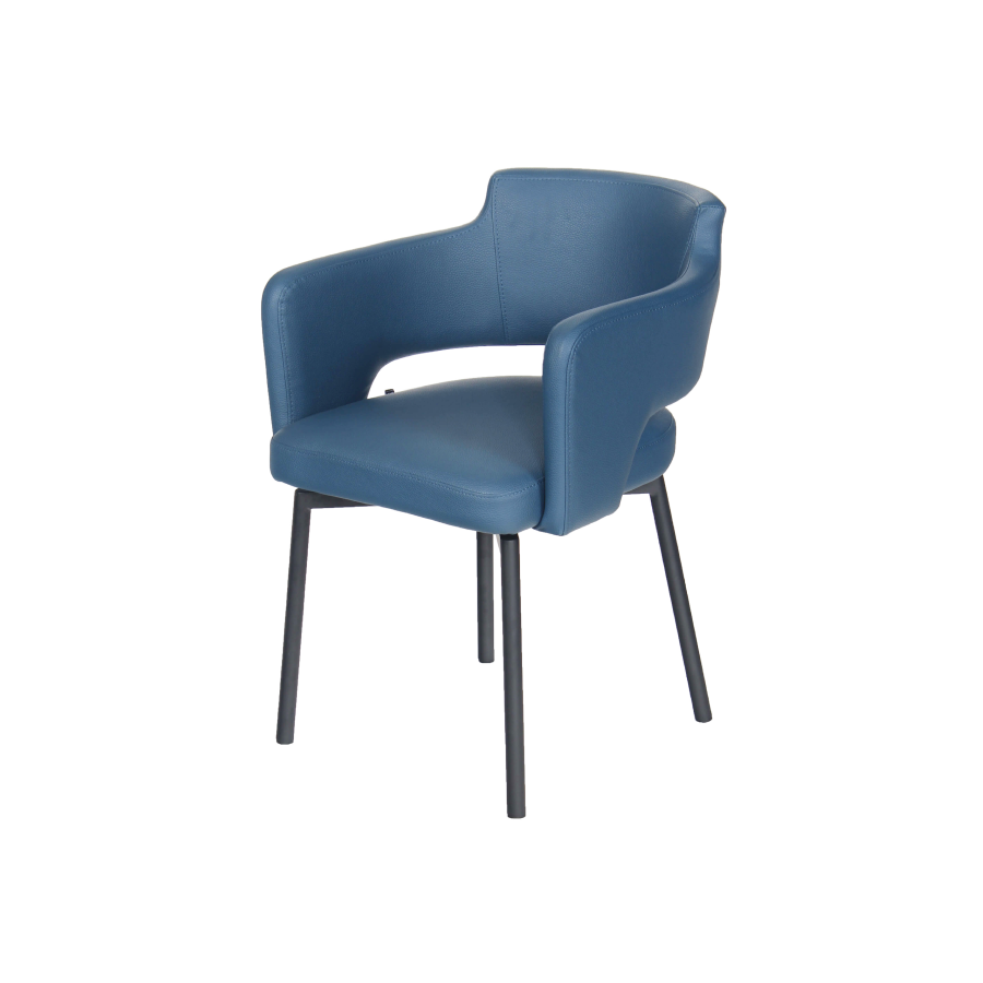 Chaise avec accoudoirs bleue ELYSEE