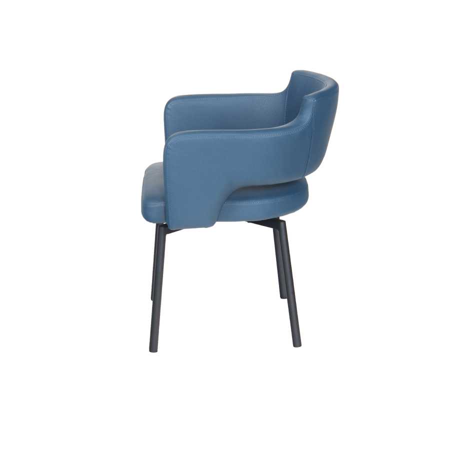 Chaise avec accoudoirs bleue ELYSEE