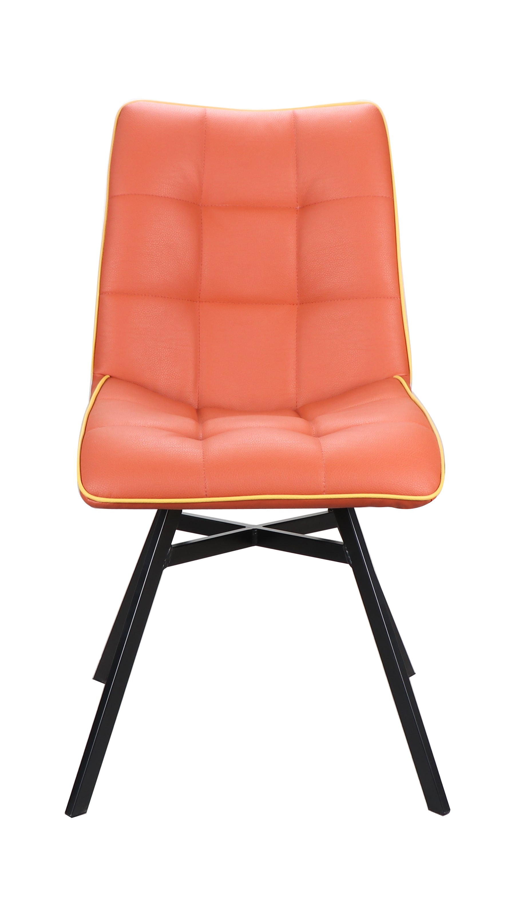 Chaise orange surpiqûres jaunes PUNTA