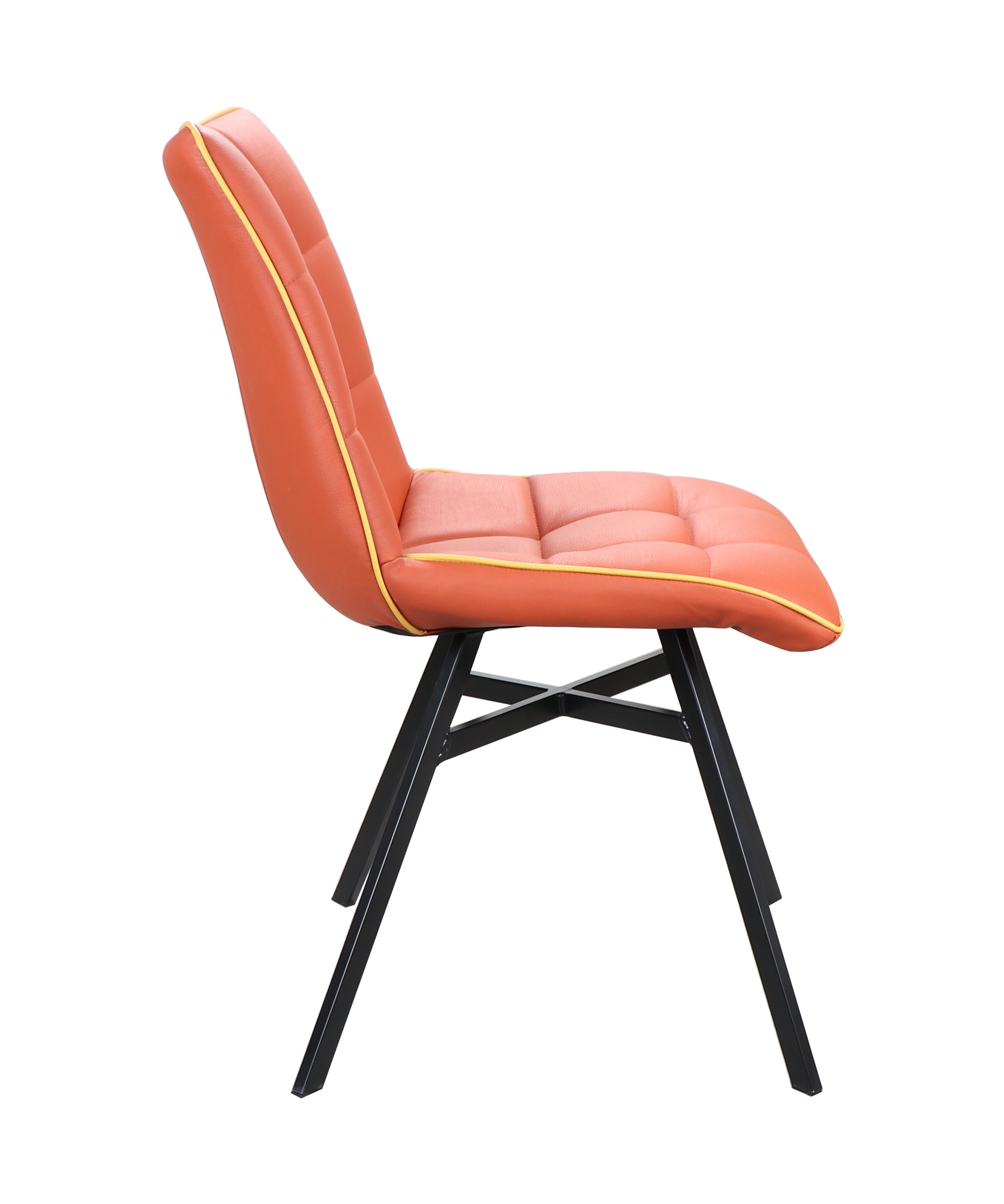 Chaise orange surpiqûres jaunes PUNTA