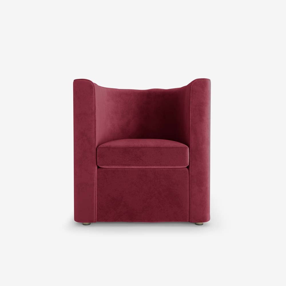 Fauteuil vintage en velours bordeaux Frida Potiron Paris